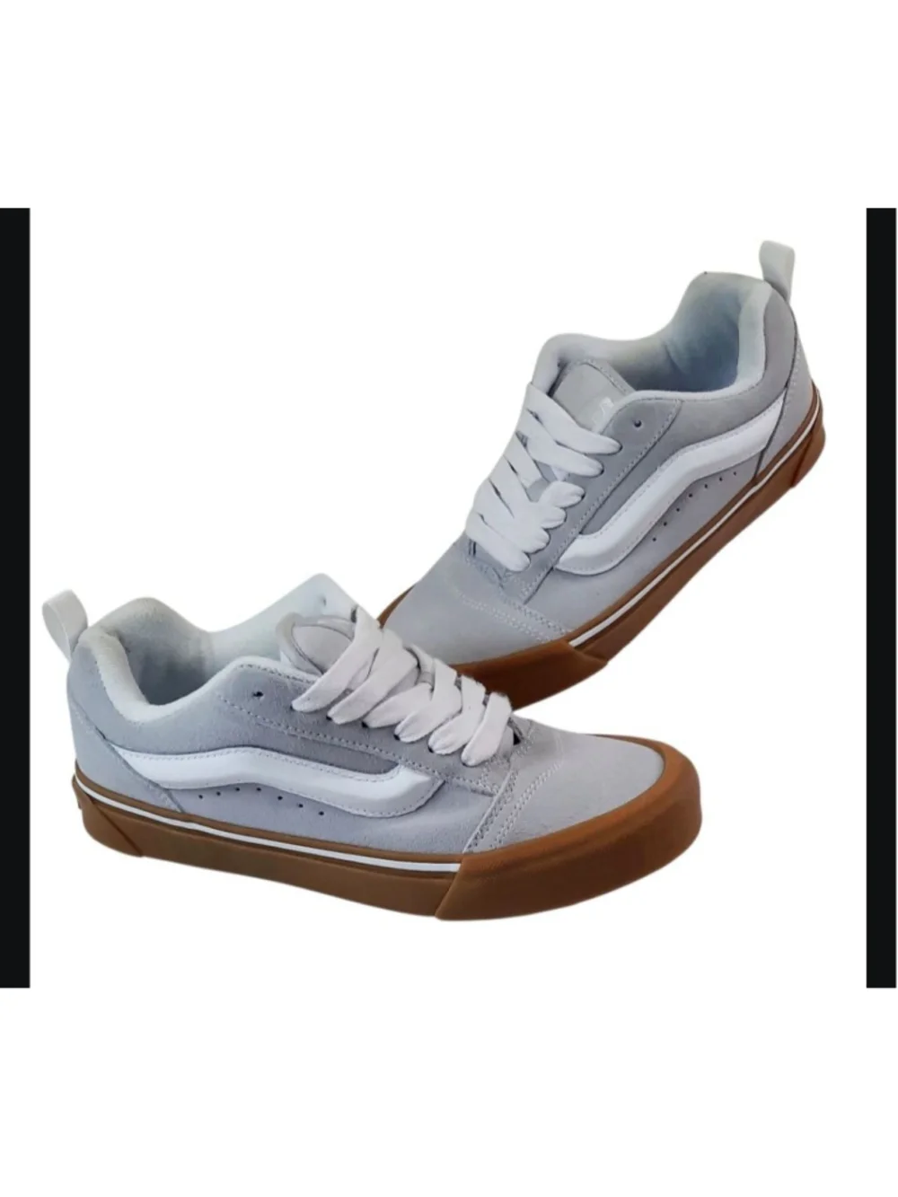 Vans Knu Skool Shoe Lifestyle, Retro Chunky, Suede/Canvas Blanc de blanc white